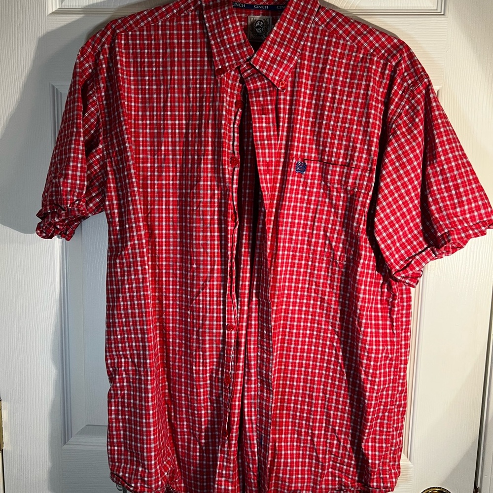 Cinch Men's Red Checkered Shirt